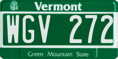 VT license plate WGV272