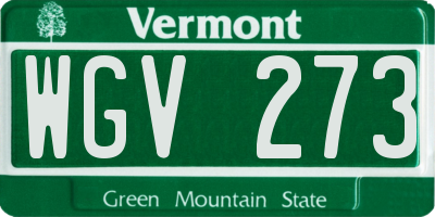 VT license plate WGV273