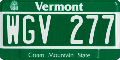 VT license plate WGV277