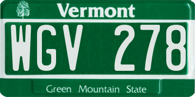 VT license plate WGV278