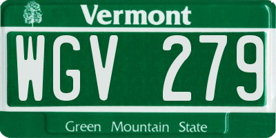 VT license plate WGV279