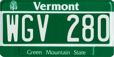 VT license plate WGV280