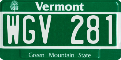 VT license plate WGV281