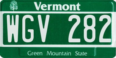 VT license plate WGV282