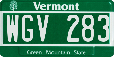 VT license plate WGV283