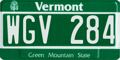 VT license plate WGV284
