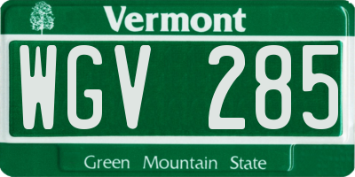 VT license plate WGV285