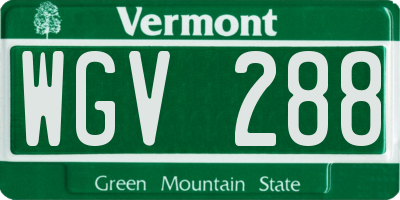 VT license plate WGV288