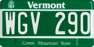 VT license plate WGV290