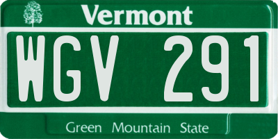 VT license plate WGV291