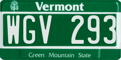 VT license plate WGV293