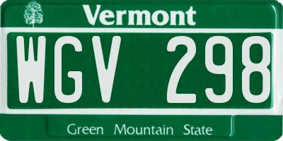 VT license plate WGV298