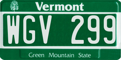 VT license plate WGV299
