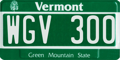VT license plate WGV300