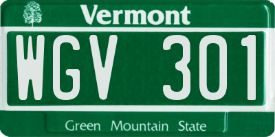 VT license plate WGV301