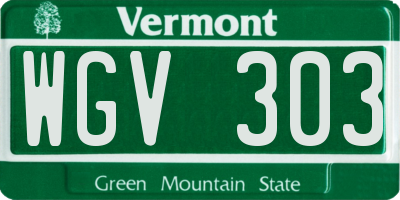 VT license plate WGV303