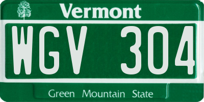 VT license plate WGV304