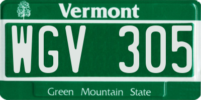 VT license plate WGV305