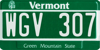 VT license plate WGV307