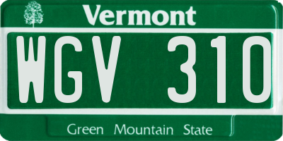 VT license plate WGV310