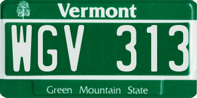 VT license plate WGV313