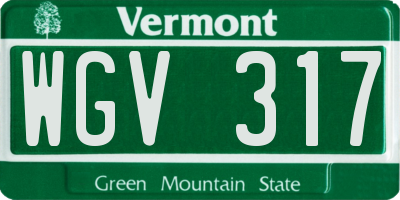 VT license plate WGV317