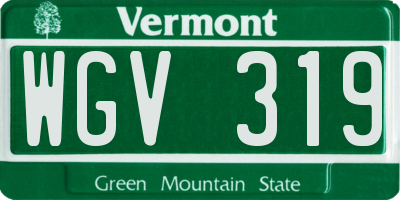VT license plate WGV319