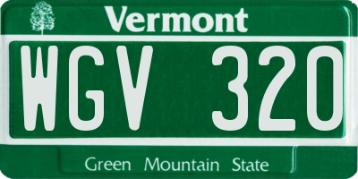 VT license plate WGV320