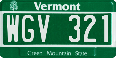 VT license plate WGV321