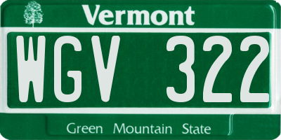 VT license plate WGV322