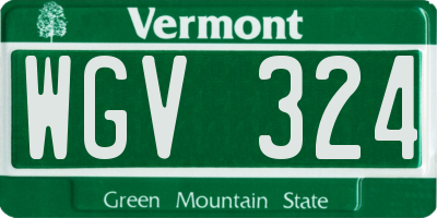 VT license plate WGV324