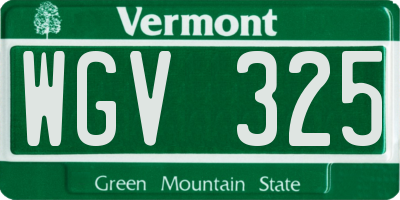 VT license plate WGV325