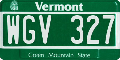 VT license plate WGV327