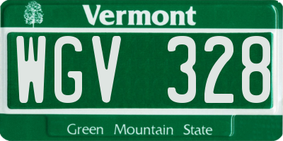 VT license plate WGV328