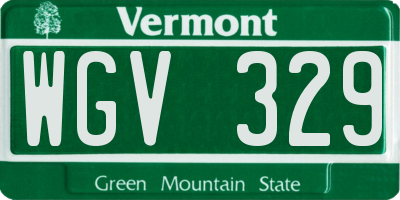 VT license plate WGV329