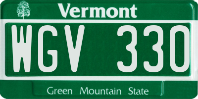 VT license plate WGV330