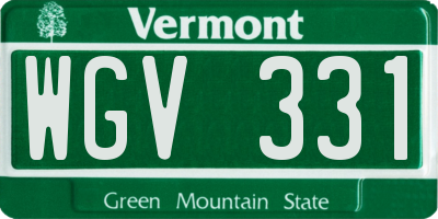 VT license plate WGV331