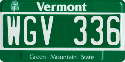 VT license plate WGV336