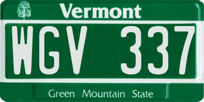 VT license plate WGV337