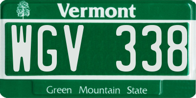 VT license plate WGV338