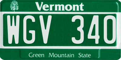 VT license plate WGV340