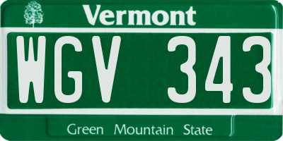 VT license plate WGV343