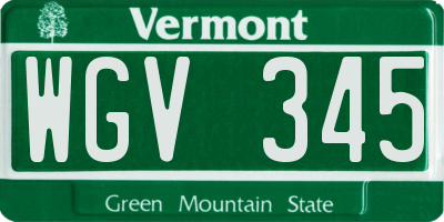 VT license plate WGV345