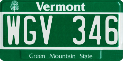 VT license plate WGV346