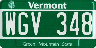 VT license plate WGV348