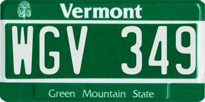 VT license plate WGV349