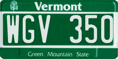 VT license plate WGV350