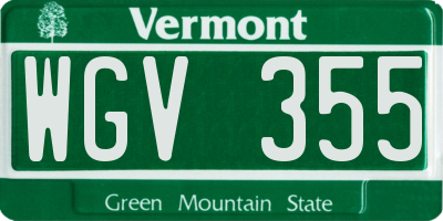 VT license plate WGV355