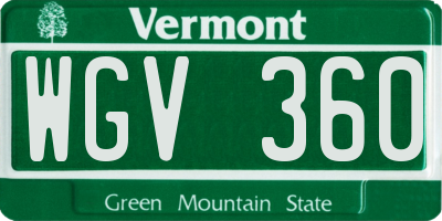 VT license plate WGV360