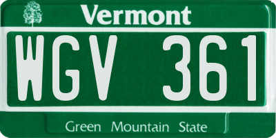 VT license plate WGV361